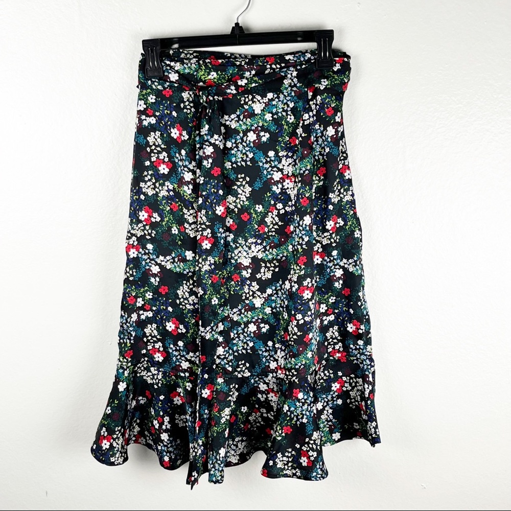 REBECCA MINKOFF Zoe Floral Multicolored Wrap Skirt Size Small Boho Cottagecore
